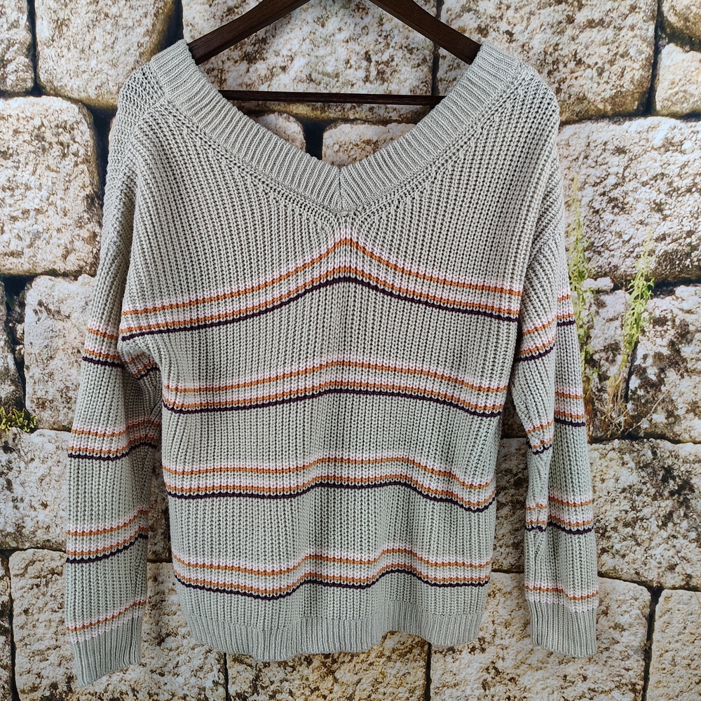 Maurices Striped Sweater with Button Detail - Picture 7 of 9